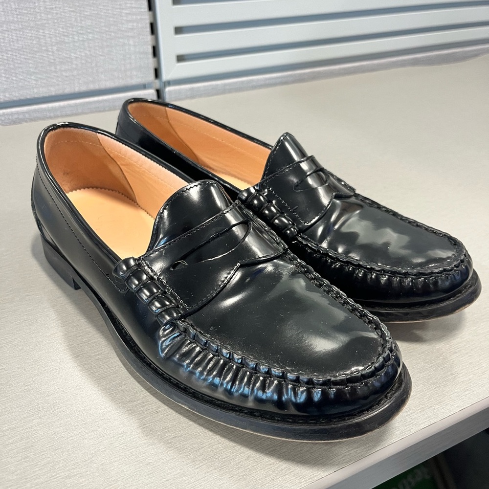 J. Crew Black Leather Loafers